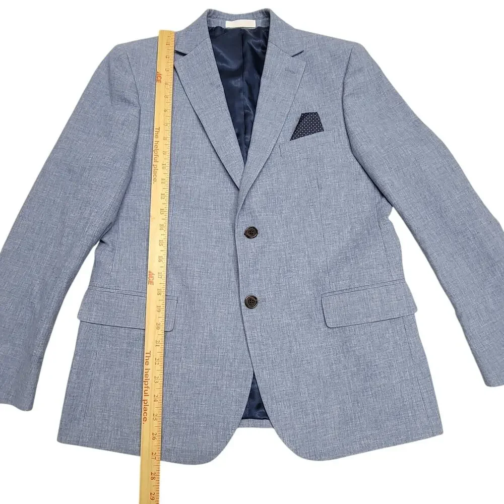 Brooks Brothers Boys 18R Blue Linen Blend Blazer Jacket Sport Coat 18 Regular